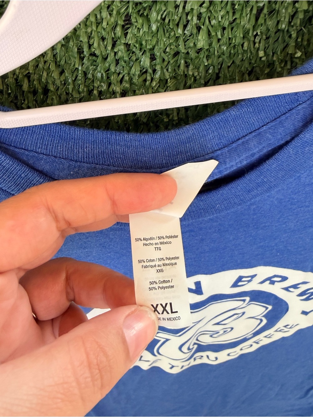 7Brew Blue Short Sleeve Tee with White Seven Brew Logo XXL - Picture 3 of 4